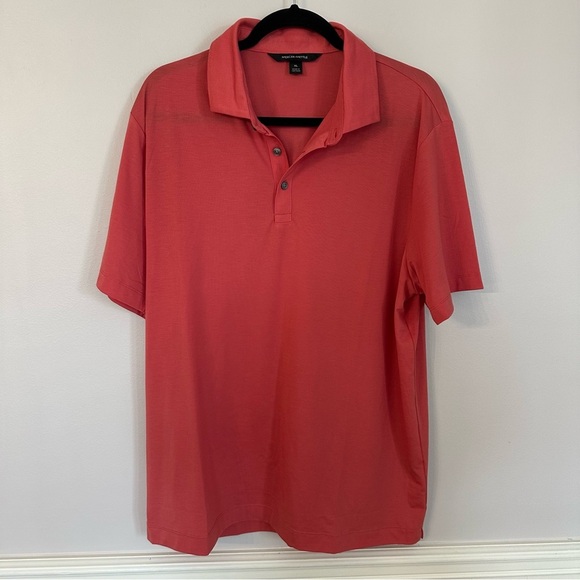 Mercer+Mettle Men’s Short Sleeve Stretch Red/Orange Jersey Polo Size XL GUC - Picture 2 of 7